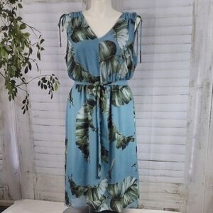 Lane Bryant Blue and Green Sleeveless V-Neck Sundress Size 18
